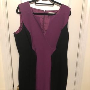 Calvin Klein Purple and Black Dress